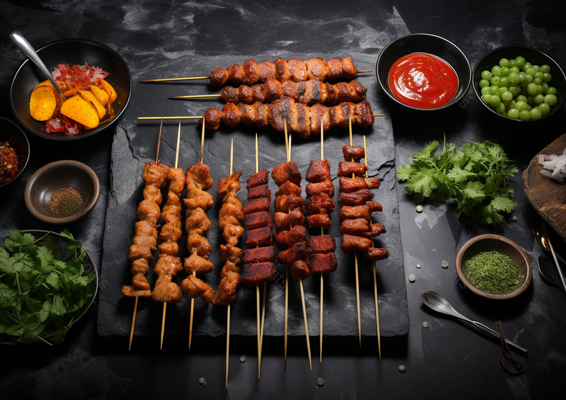 烧烤拼盘食物高清特写摄影图,高清,摄影图,摄影图片,图片大全,摄影图免费下载